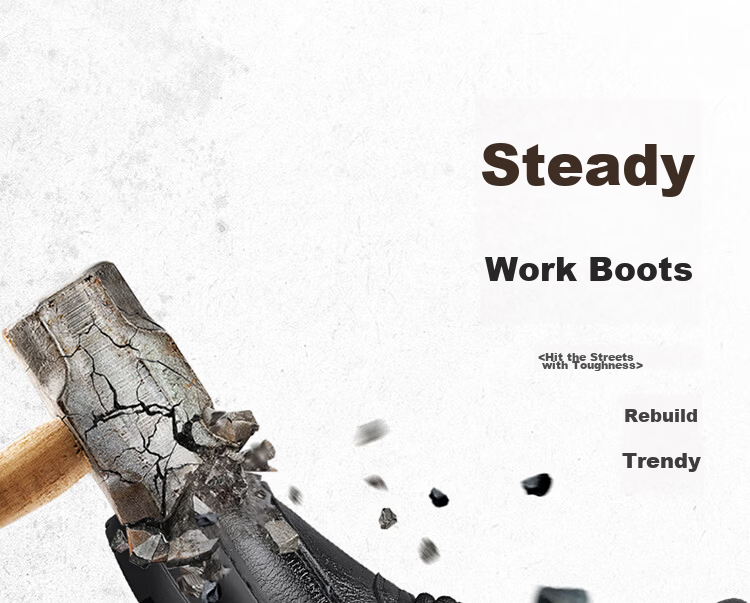 Bull Family Martin Boots Men Autumn Winter New British Style Versatile Work Boots Thick Sole Wear-Resistant Mountaineering Outdoor Hiking Shoes Men 10