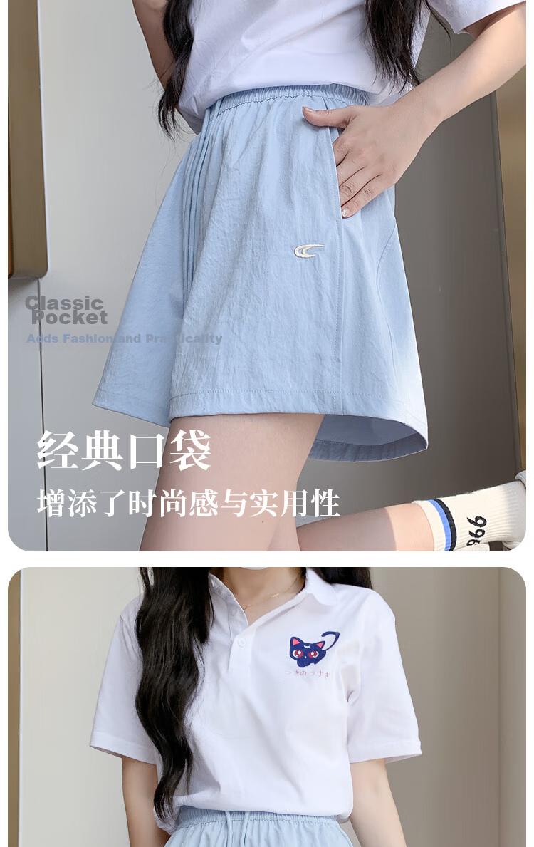 BOPRUIEY Embroidered Workwear Shorts for Women 2025 Summer New Outdoor Sports Five-Point Casual Versatile Solid Color Breathable Hot Pants 7
