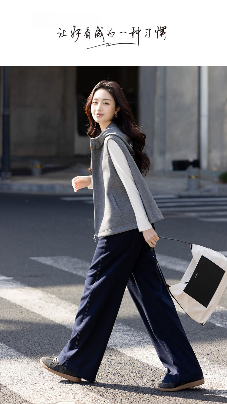 Demana Long-termism Spring Vintage Style Hooded Sleeveless Loose Slimming Concealing Petite Jacket for Women High-end Feel 1