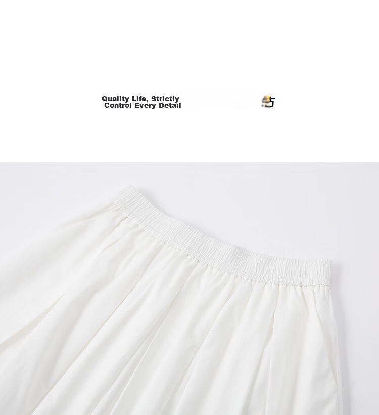 Demana [Yunxiang Pure Cotton] Spring Drawstring Elastic Waist Loose A-Line Umbrella Skirt Petite Loose Women's Half Skirt 14
