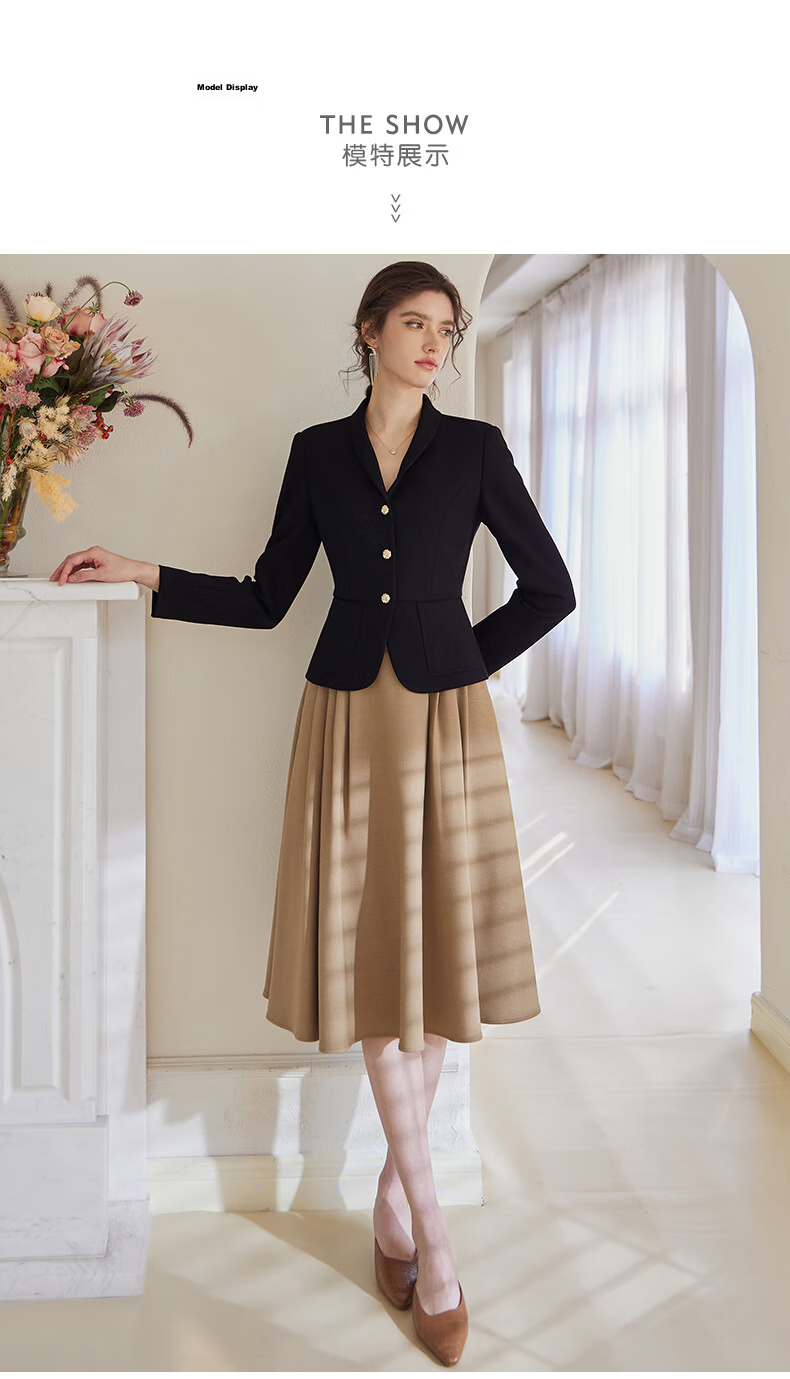 ROEYSHOUSE Women's Intellectual Formal Blazer 2026 Spring Slim Fit Long Sleeve Short Jacket 07455 Black S 3