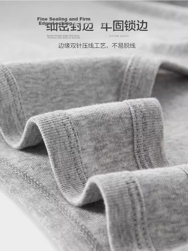 GUJIN 3-Pack 100% Cotton Men's High Elasticity Sports Sweat-Absorbing Breathable Loose Thin Vest 15