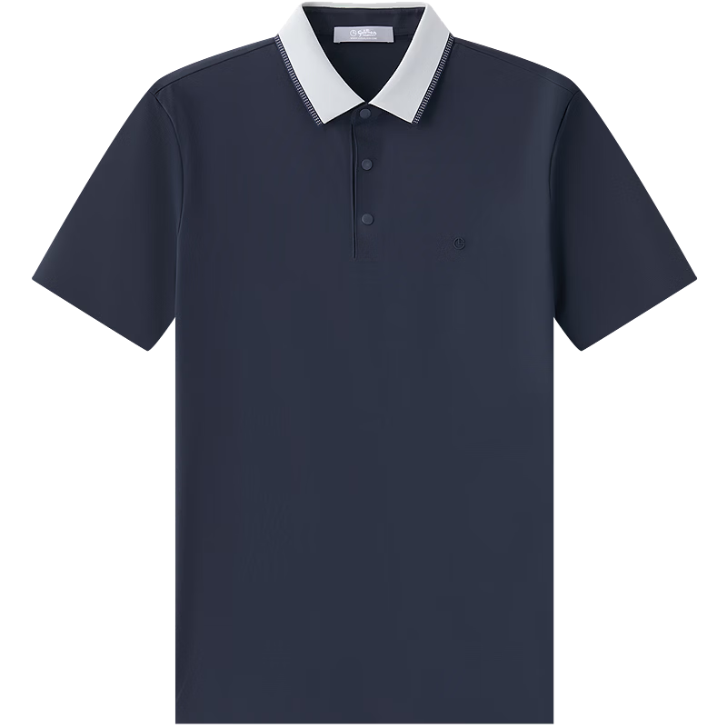 Goldlion Men's Short Sleeve Polo Shirt with Cooling 7A Antibacterial Technology 2026 Spring Summer Commuter T-Shirt Navy Blue - 95L
