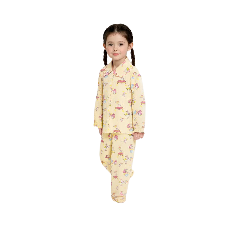 Balabala Kids Pajama Set Girls' Homewear 2026 New Spring Cotton Princess Cute Delicate Skin-friendly