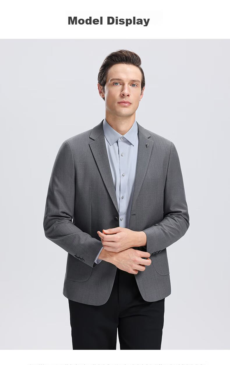 SHANSHAN Men's Spring Casual Simple Versatile Business Fashion Suit Jacket Professional Commuter Blazer Single-Breasted 13