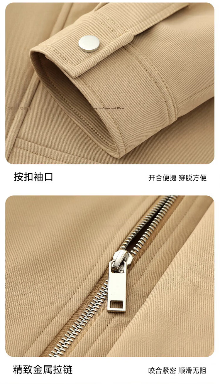 MARK FAIRWHALE Men's Jacket Spring Autumn American Workwear Casual Coat Trendy Men's Clothing Beige L 9