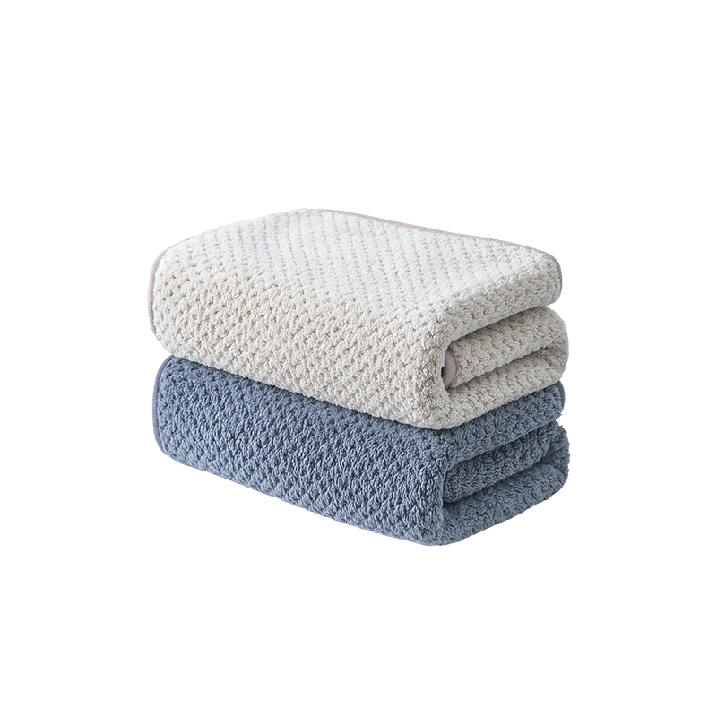 JD Jingzao 10A Antibacterial Coral Fleece Towels, Absorbent Quick-Dry, Extra Large Thick Durable Face Towels, 2-Pack, Beige + Gray