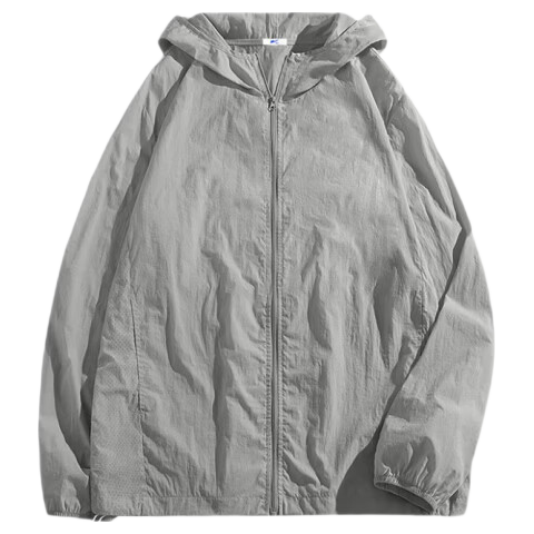 Warrior Ice Silk Sun Protection Jacket for Men, Summer UV-Resistant Lightweight Outdoor Functional Sun Protection Clothing, Cement Gray, 2XL