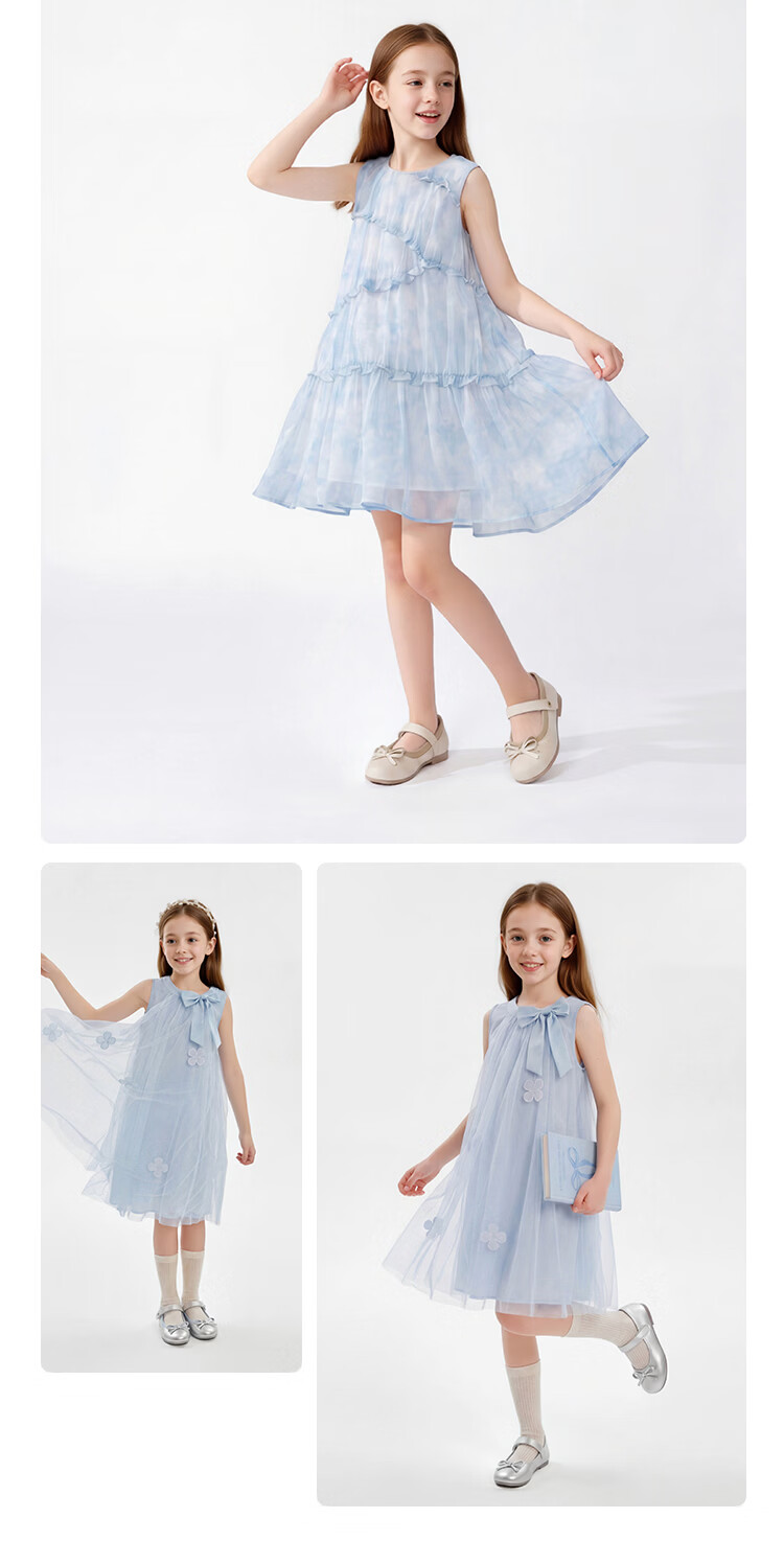 Balabala Girls Princess Shoes 2026 New Spring Autumn Colorblock Spliced Leather Shoes 3D Double Bow Sandals for Girls 11