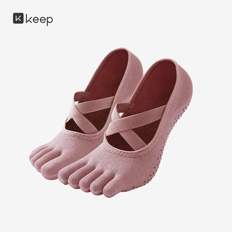 Keep Yoga Non-Slip Five-Toe Socks for Women Indoor Floor Sports Dance Pilates Summer Athletic Socks