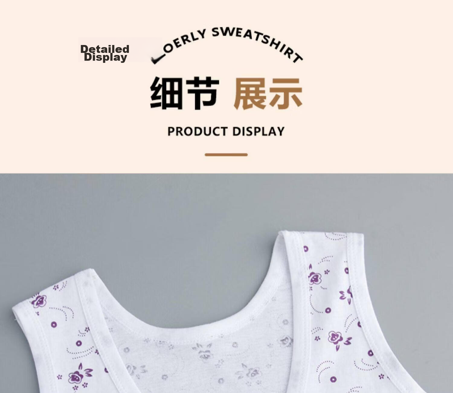 Borui Middle-Aged and Elderly Pure Cotton Vest Plus Size Loose Fit Summer Thin Undershirt for Moms 12
