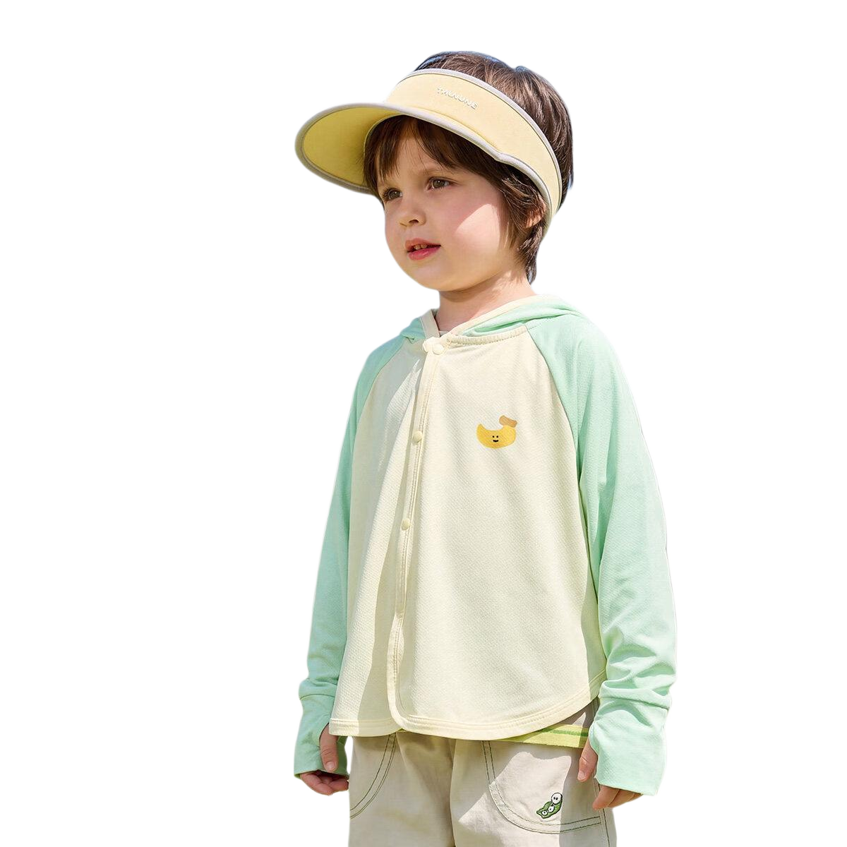 Dudu Kids [UPF50+] Baby Sun Protection Jacket Summer Children's Lightweight Coat Boys' Top Girls' Clothing Yellow 110