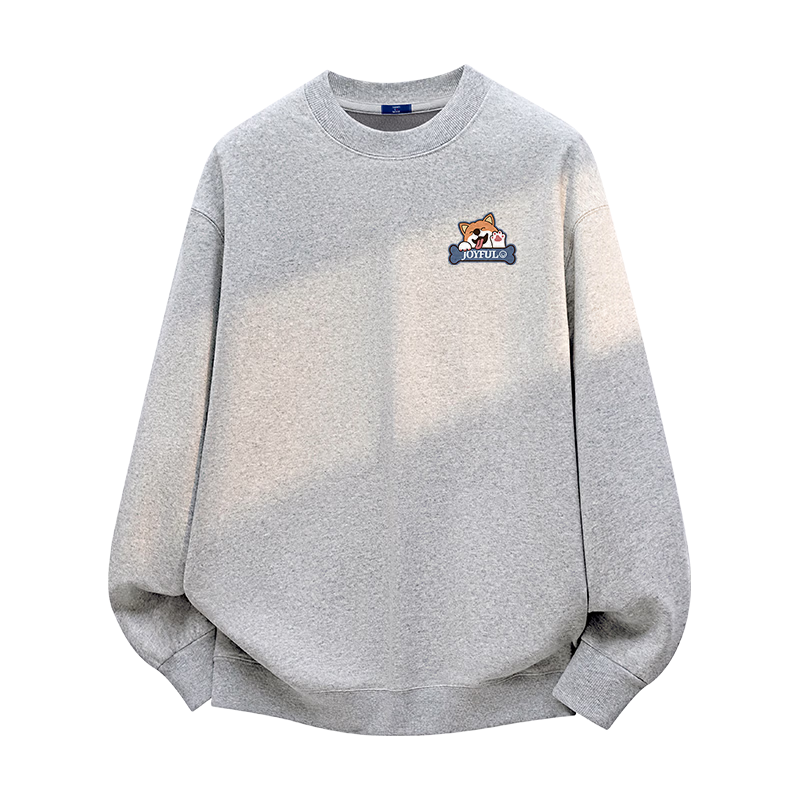 GENIOLAMODE Semir Group Men's Fleece Lined Winter Crewneck Thick Warm Long Sleeve Shirt Light Gray 3XL