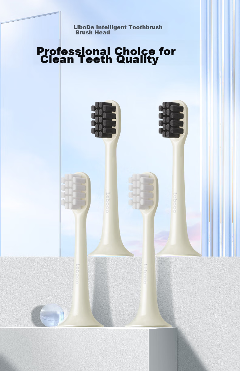 Lebooo Electric Toothbrush Heads, Cleaning Brush Heads 2-Pack, Milk White [Compatible with Yuexin Series] 1