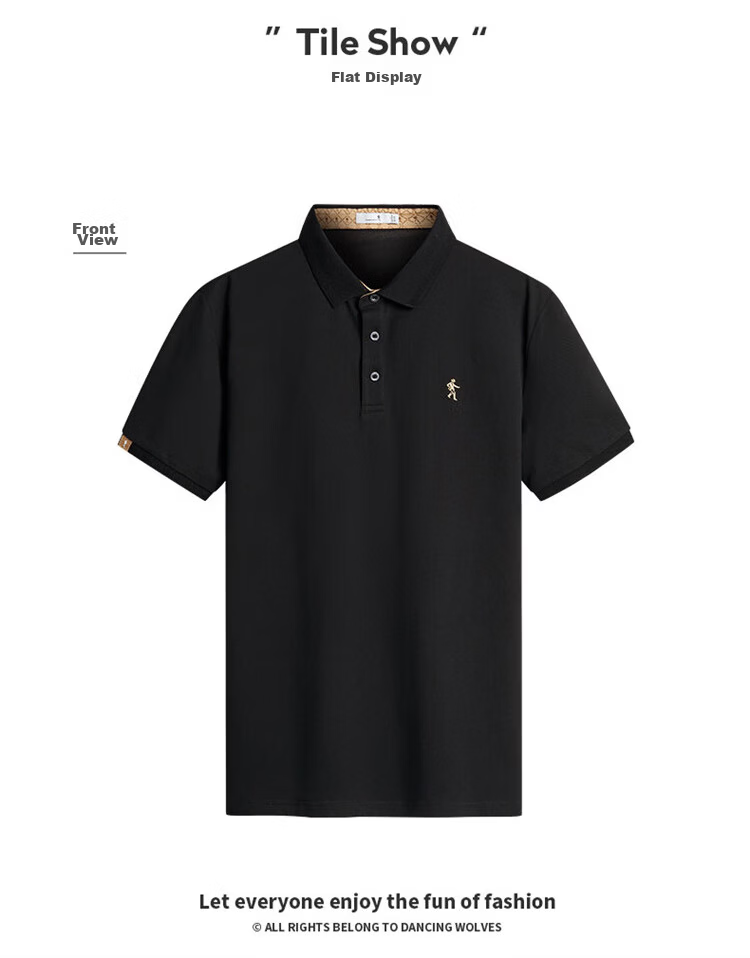 Dance with Wolves [Pure Cotton & Sweat-Absorbing Breathable] Summer Skin-Friendly Comfortable Men's Short Sleeve Polo Shirt 803 Off-White 165 13
