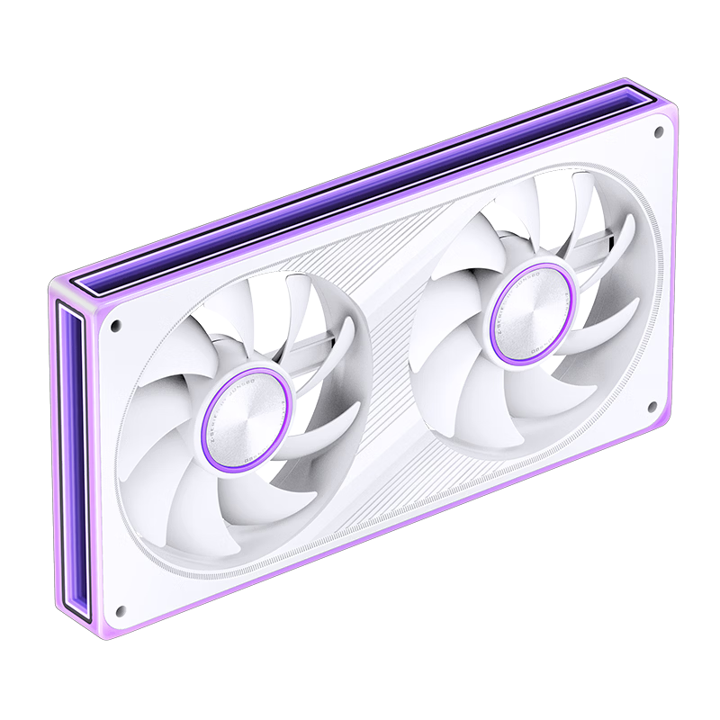 JONSBO ZE-240W ARGB White 12CMx2 Case Fans (Four-Sided Layered Mirror Full-Strip Lighting / Motherboard Sync Lighting / CD Pattern Nameplate / PWM Male and Female Connectors)