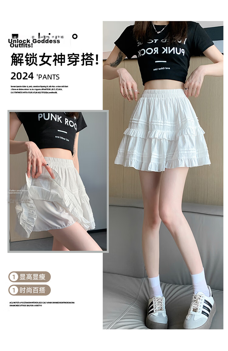 Freedom Style Anti-Exposure Short Skirt for Women 2026 Summer Thin Pure Cotton Slim Petite Ballet Cake Puff Half Skirt 3