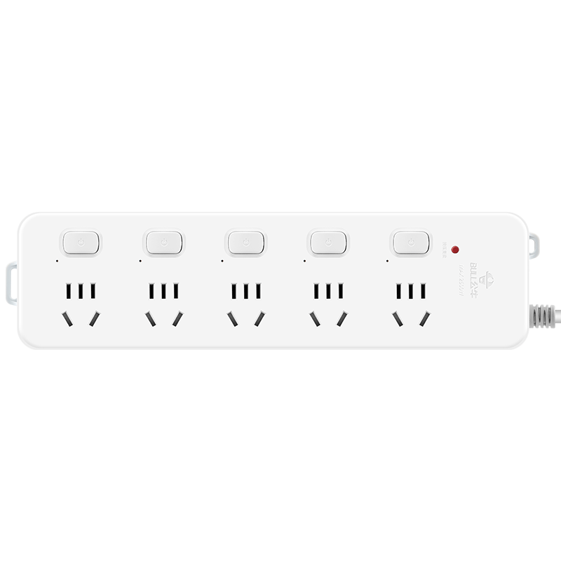 BULL High-Power Overload Protection Power Strip/Extension Cord/Surge Protector 5 Outlets with Individual Switches, 5 Meters Long GN-312