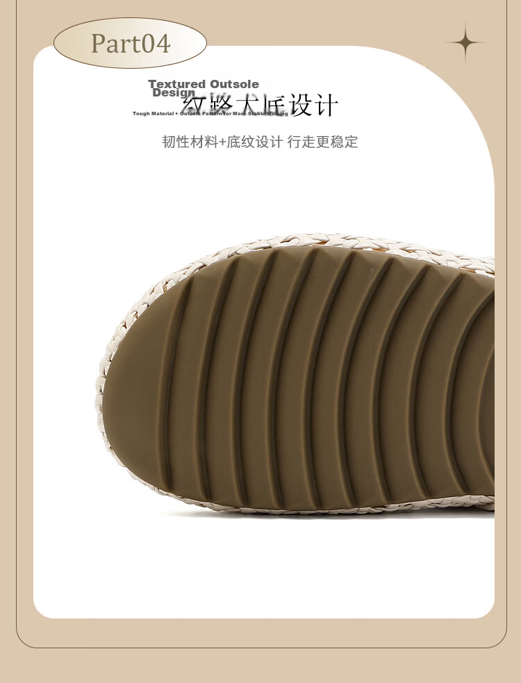 La Chapelle Women's Hollow Woven Slide Sandals with Buckle Soft Sole Vintage Two-Way Half Slippers Beige Size 38 JWGZ796 10