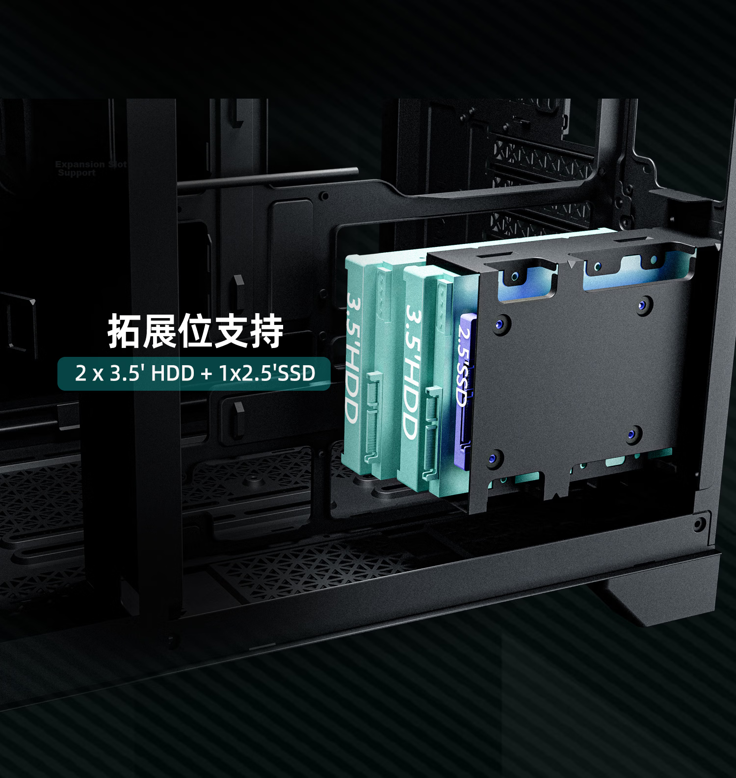 TCOMAS Titanium Tantalum Starship Black PC Seaview Case Curved Glass No Pillar 9.2-inch Display Supports 360mm Water Cooling ATX/MATX 19