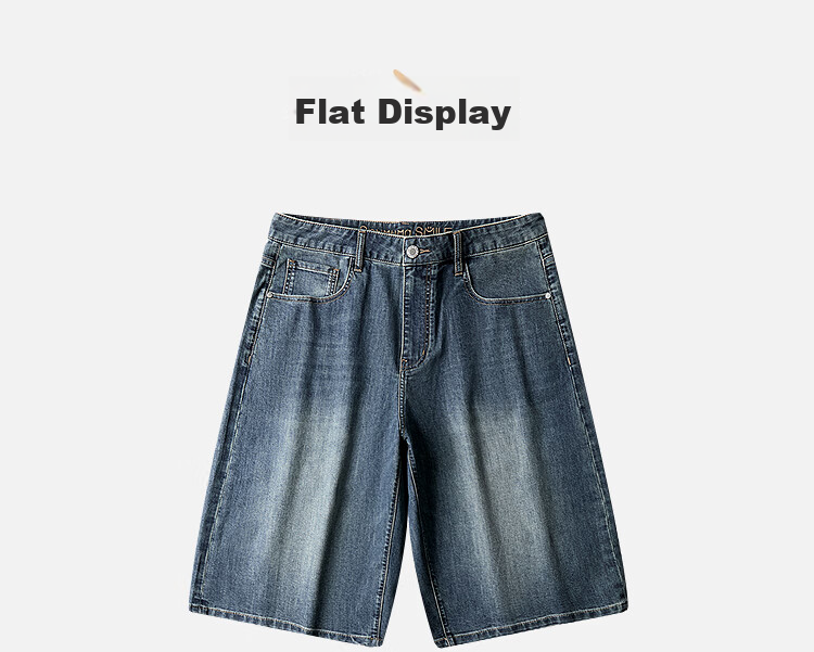 HLA Hailan Home Men's Denim Shorts 26 Mountain Series Embroidered Summer Shorts for Men 10