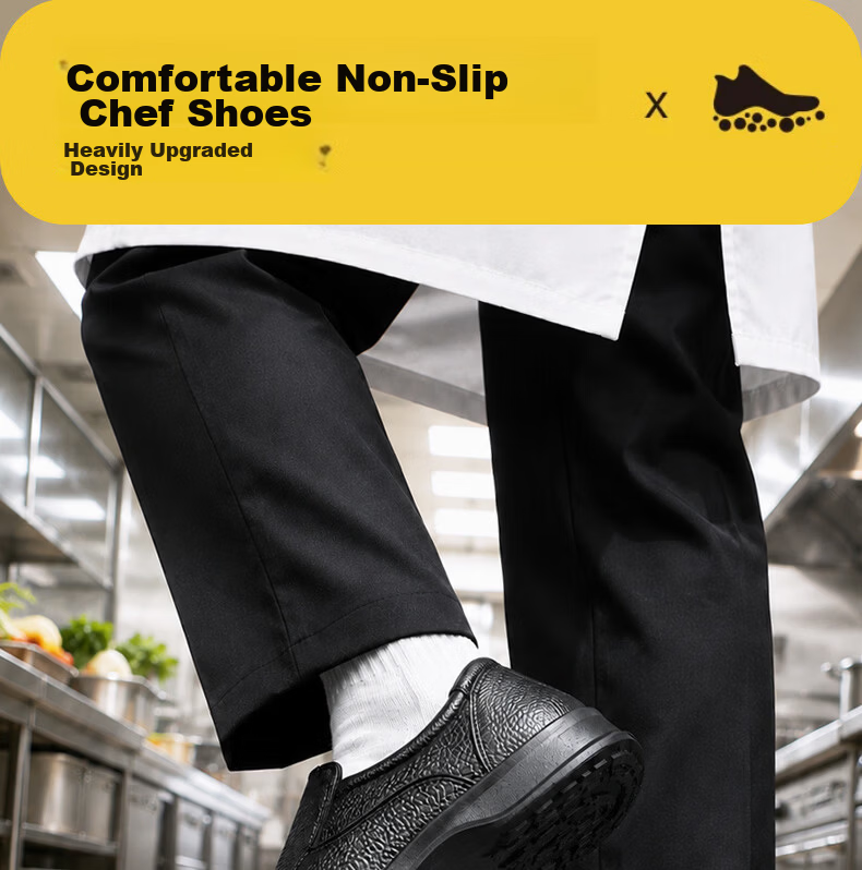FOOTOPPO Chef Shoes Non-Slip Waterproof Oil-Resistant Low-Cut Breathable Kitchen Work Rain Shoes 1