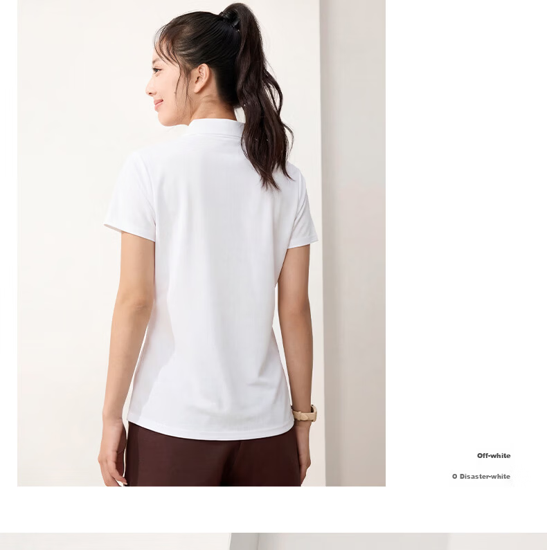 361° Women's Spring Summer Sports Polo Shirt Quick-Dry Fitness Casual Running Short Sleeve Top 662624111H-2 17
