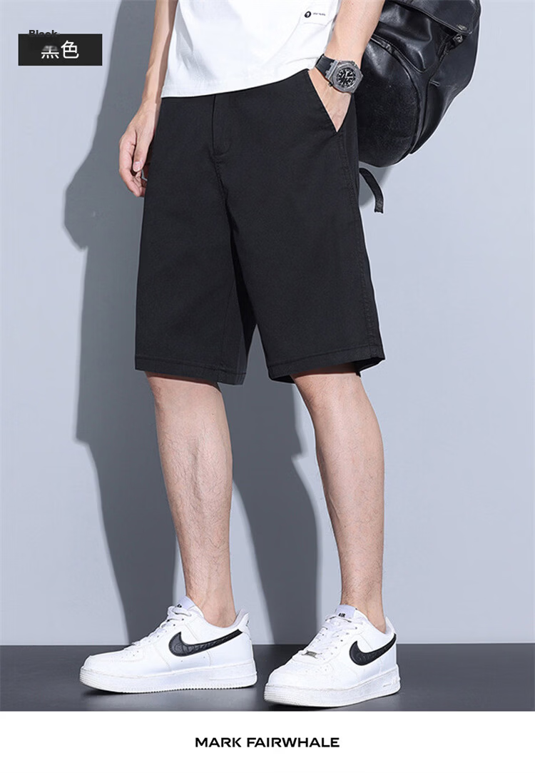 MARK FAIRWHALE Men's Ice Silk Summer Lyocell Cooling Five-Point Shorts Casual Sports Mid-Length Pants 17