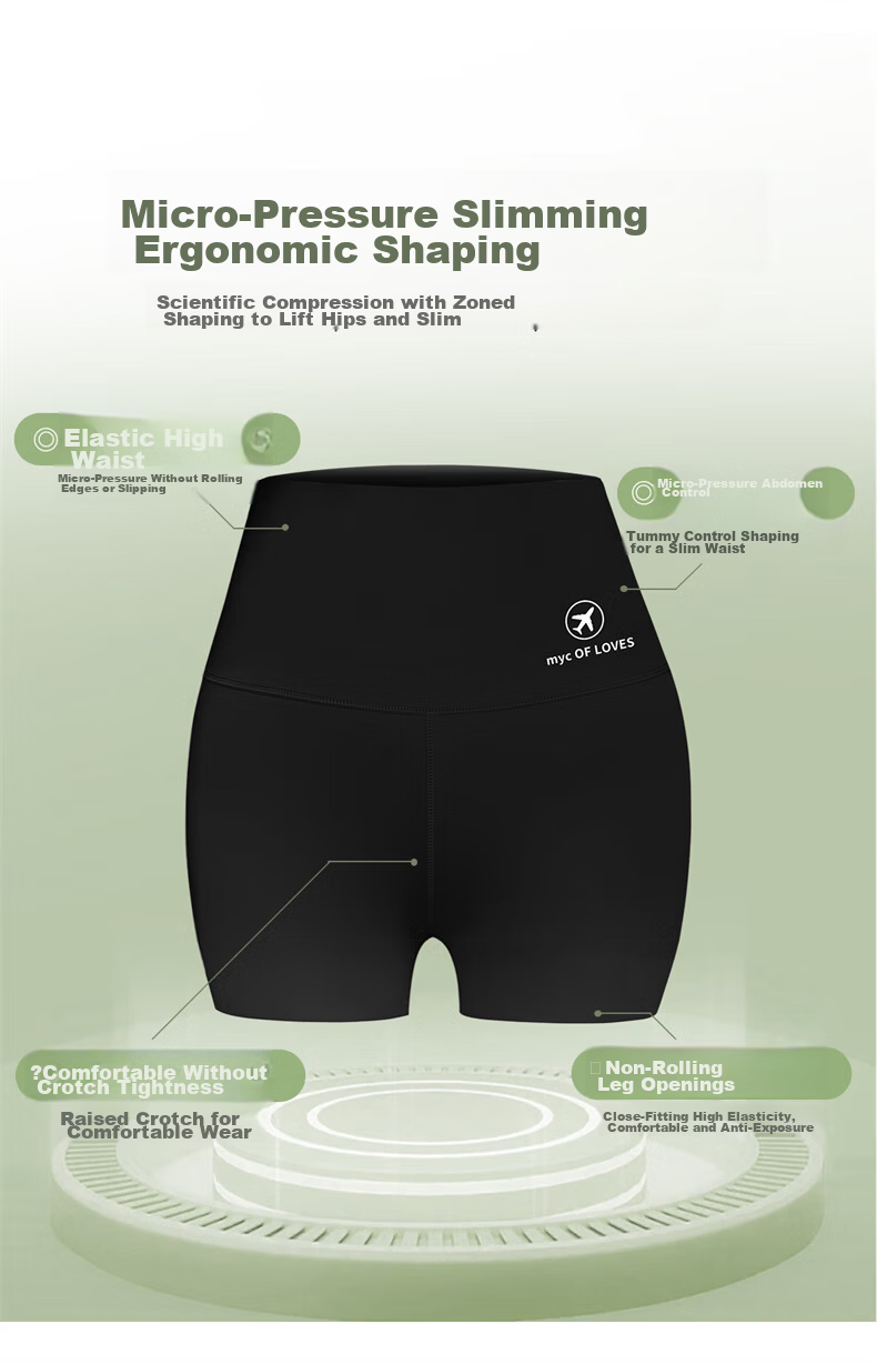 LangSha Women's Summer New High-Waist Slimming Ice Silk Seamless Shark Shorts Three-Quarter Yoga Cycling Base Shorts 2