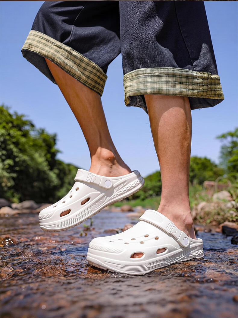 HIPANDA Non-Slip EVA Summer Men's Sandals Outdoor Driving Beach Slippers Women's Closed-Toe Slides 10
