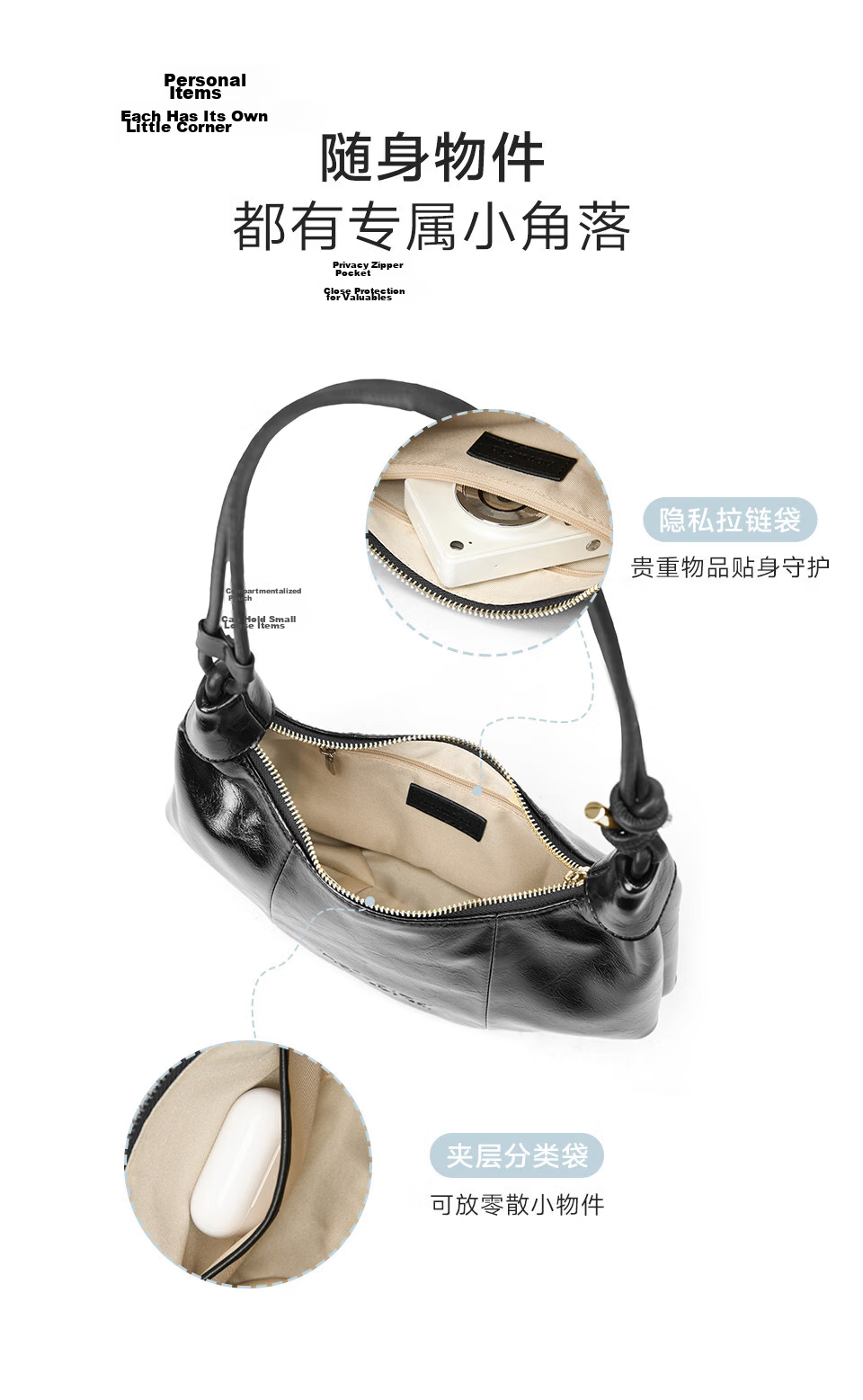 Hotwind Women's Shoulder Bag Underarm Hobo Handbag Crescent Leather Horn Bag Birthday Gift for Girls 7