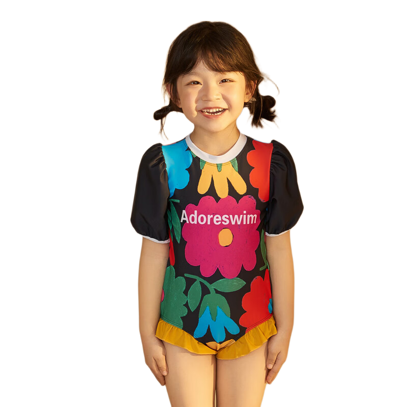 Adoreswim Floral Cute One-Piece Swimsuit for Girls, New Summer 2024 High-End Swimming Costume, Original Desig