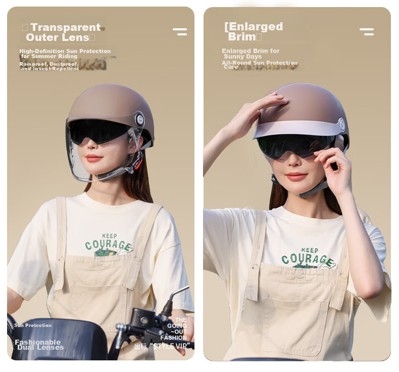 AD New National Standard Class A 3C Certified Electric Vehicle Helmet Unisex Summer Sun Protection Electric Bike Safety Helmet Women's Four-Season Universal Riding Half Helmet Motorcycle Helmet A3 Bro 15