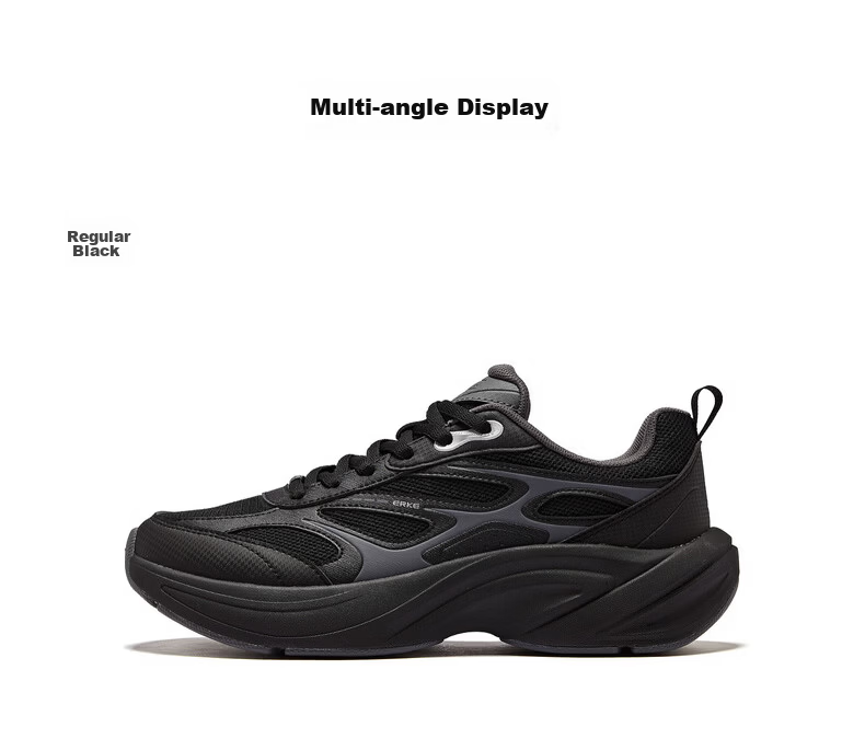 ERKE Men's Sports Shoes Leather Mesh Breathable New Casual Thick Sole Dad Shoes Fengxiwu 3.0 24