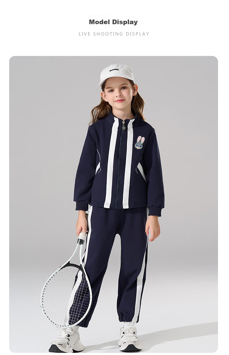 Disney Girls' Spring Autumn 2026 New Fashionable Cardigan Jacket and Casual Pants Two-Piece Set 11