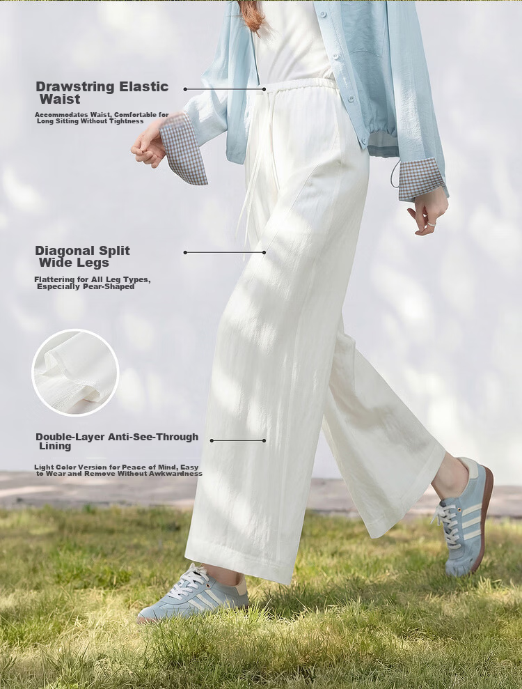 Shangdubila Linen Blend Casual Pants for Women Spring Summer Petite High Waist Elegant Straight Leg Pear Shape Slimming Cropped Pants 6
