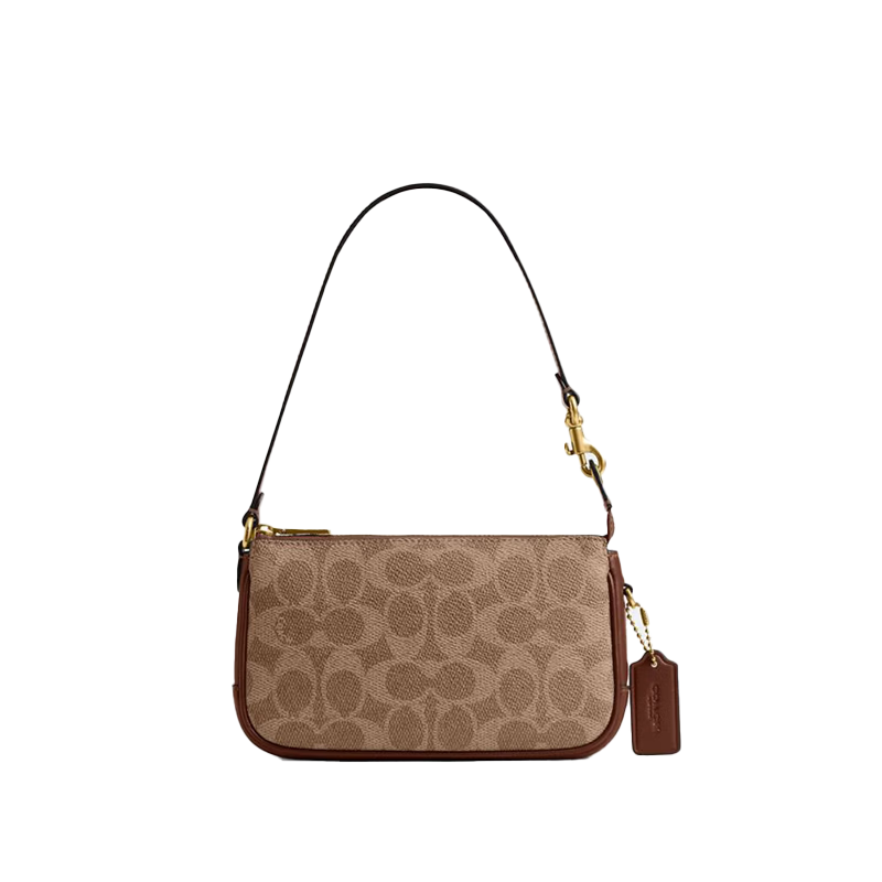 COACH PLAZA Small Women's Tote Shoulder Bag Brown Yellow CCD38 Gift Portable Interest-Free