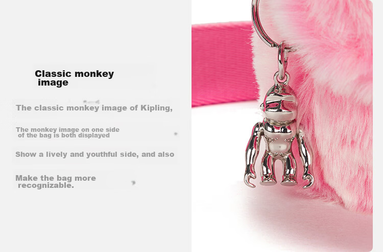 Kipling Fashion Trend ARAS Valentine's Day Pink Women's Shoulder Bag Birthday Gift Crossbody Bag 10