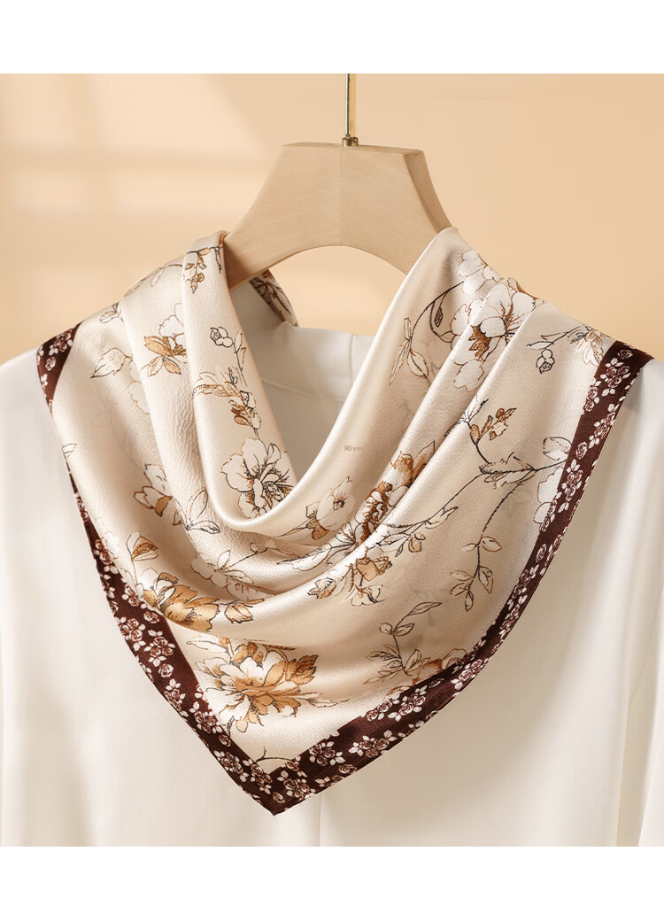 Shanghai Story 100% Mulberry Silk Square Scarf for Women Pearl Satin Gift Box Valentine's Day Birthday Gift for Girlfriend 10