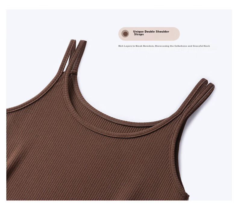 Langsha Women's Camisole 2026 New Style Backless Integrated Bra with Chest Pads, Inner and Outer Wear, Side Breast Coverage, Basic Top 9