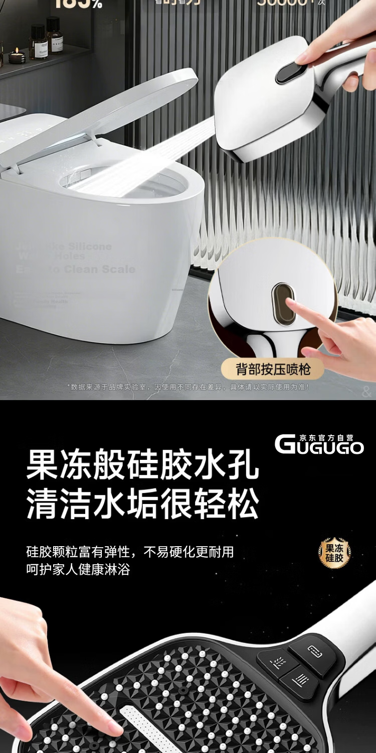 GuGuGo [Seiko] High-Pressure Shower Head Set with Hose, New Powerful Water Flow, Bathroom Heater Spray Head 8