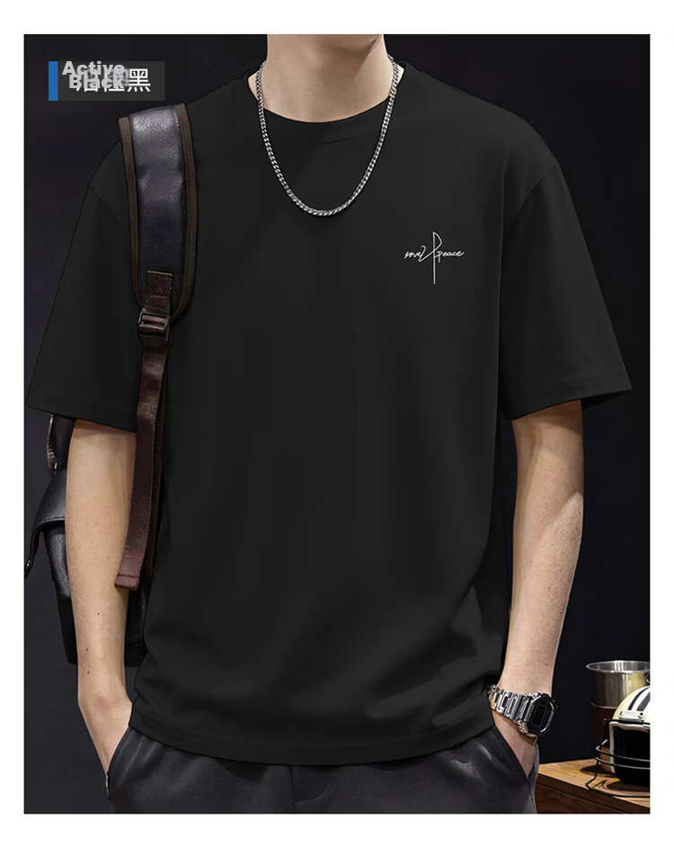 JEEP SPIRIT Men's Heavyweight Cotton Short Sleeve T-Shirt Summer Loose Fit Crew Neck Casual Top 16