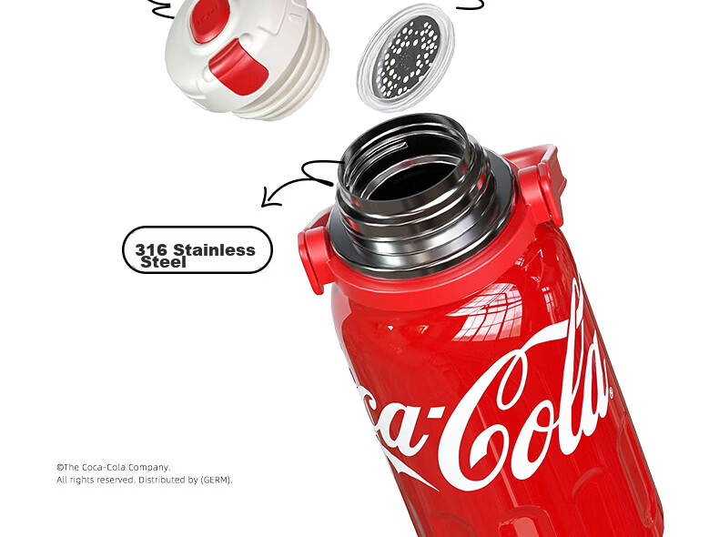 Germ Coca-Cola Collaboration Rhythm Insulated Bottle GE-CK23AW-B35-1 Starlight White 800ml (Piece) 14