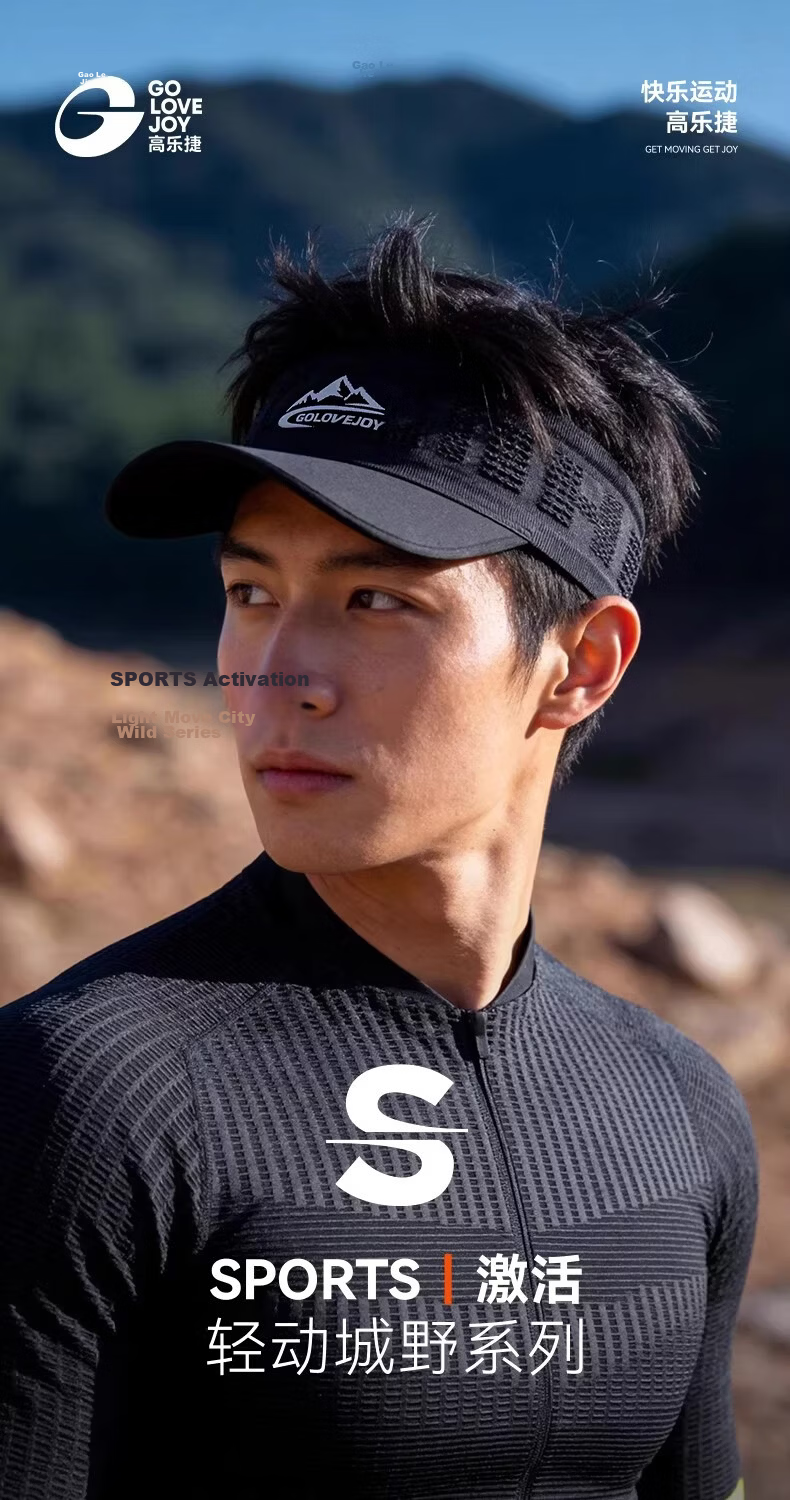 GOLOVEJOY Lightweight Breathable Sweat-Absorbing Outdoor Running Sun Hat Cap for Men and Women, Black 1