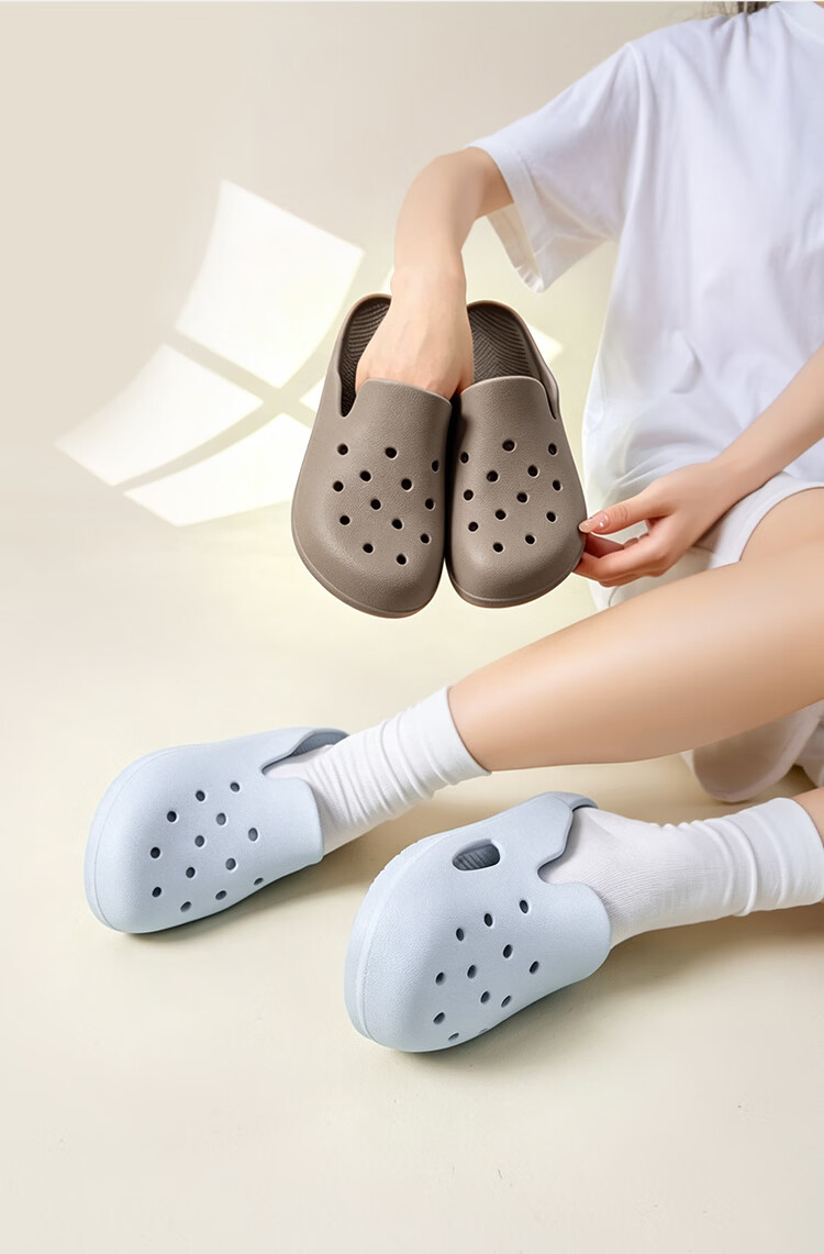 Home Story × J Dear Self-Developed EVA Odor-Resistant Ultra-Soft Perforated Slippers for Women, Pink, Size 37/38 27