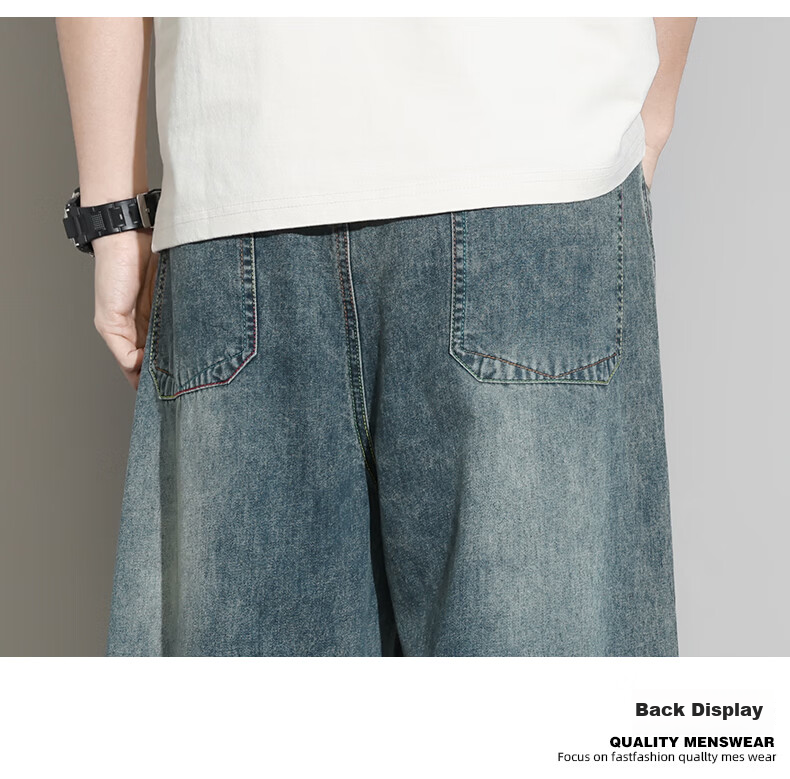 SWAMP AREA Lyocell Tencel Denim Jeans Men Summer Straight Loose Ice Silk Wide Leg Casual Pants K652 Black L 13
