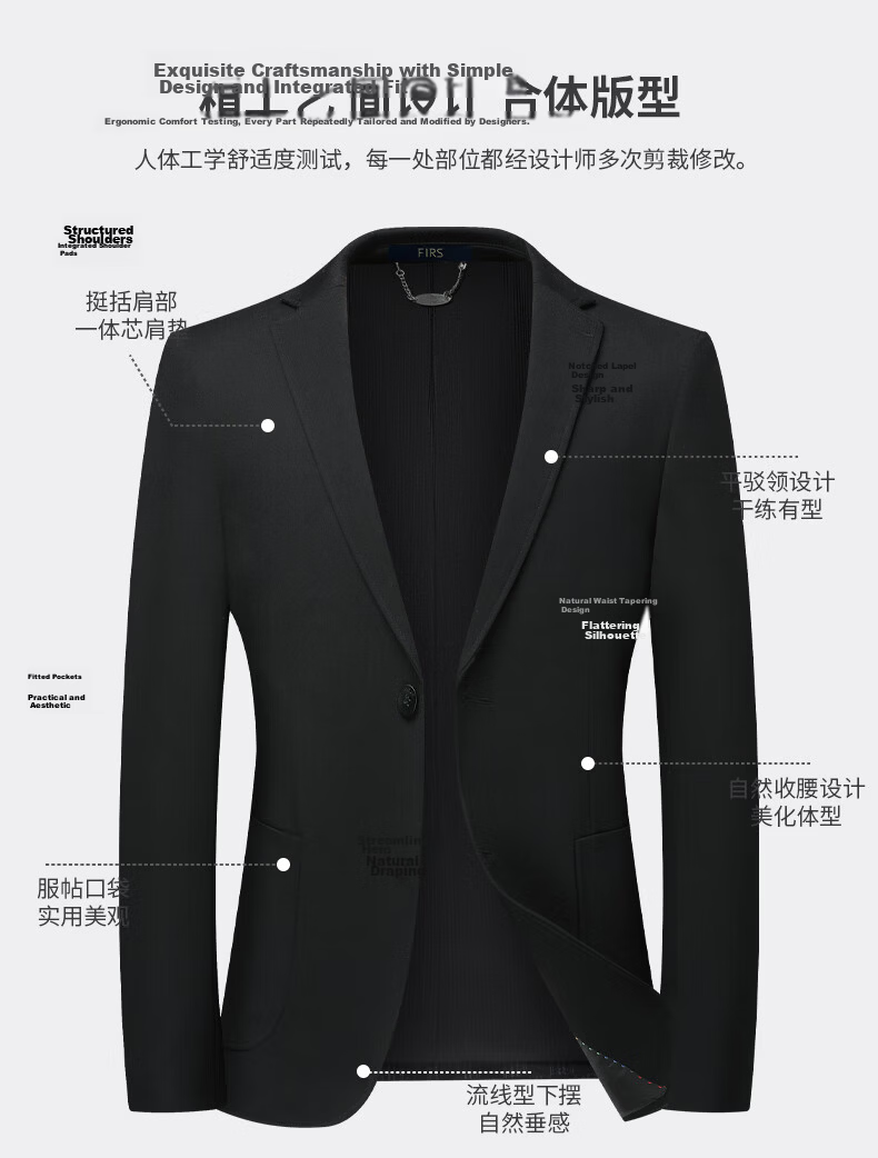 Shanshan Men's Knitted Blazer Spring Autumn New Business Casual Suit Jacket for Young and Middle-aged Interview Workwear 3