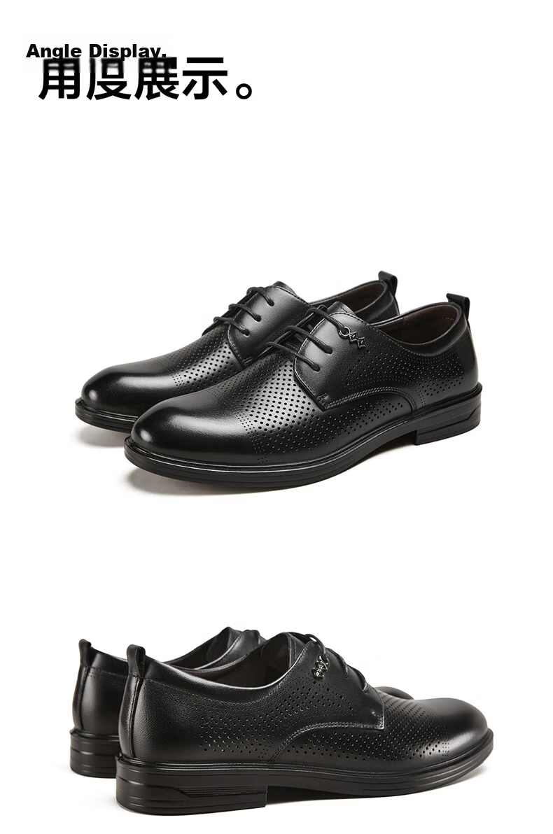 Eierkang Men's Business Formal Shoes Comfortable Commuter Single Shoes Groom Wedding Shoes 63129W Black Size 45 30