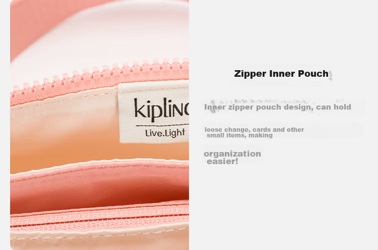 Kipling Fashion Shoulder Bag Multi-Compartment Large Capacity Crossbody Bag RIRI L Soft Pink Birthday Gift 12