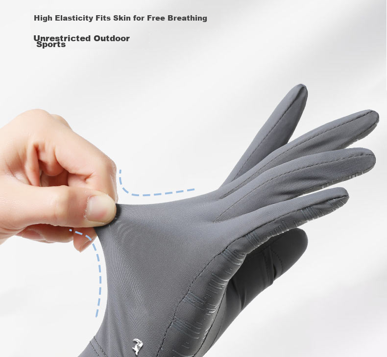 TUCANO Women's Summer Thin Sunscreen Gloves UV Protection Driving Cycling Non-Slip Fingerless Touchscreen Ice Silk Gloves 9